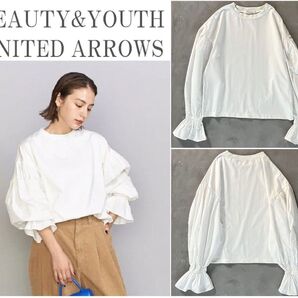 BEAUTY&YOUTH UNITED ARROWS アローズ ピマコットンボリュームスリーブカットソー OFF WHT F