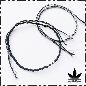 [ free shipping ] anklet mi sun ga pair neck 3ps.@ line 2 pcs set men's black silver 