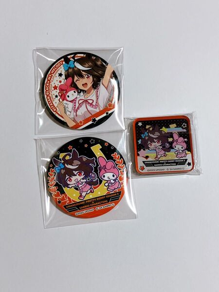 ウマ娘 サンリオ コラボ 缶バッジ マグネット キタサンブラック
