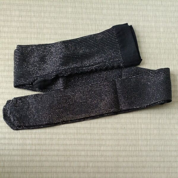 calzedonia 黒 きらきらライン タイツ M/L