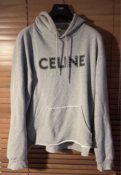 CELINE スタッズパーカー ルーズ オーバーサイズ セリーヌ グレー