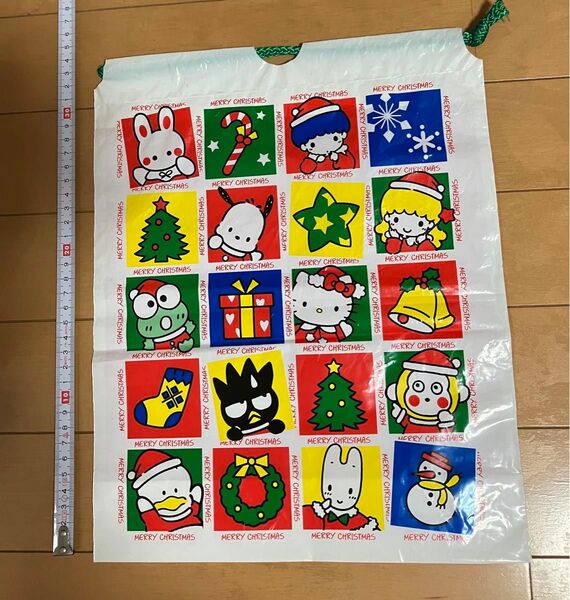 サンリオ ハローキティ キャラクターショップ袋 ショッパー ビニールショップ袋 レトロ クリスマス