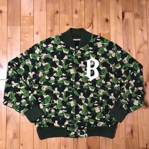 ABC camo スウェット スタジャン Lサイズ a bathing ape BAPE ABCカモ varsity jacket エイプ ベイプ アベイシングエイプ ジャケット 3526