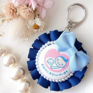 マタニティロゼット petit ライトネイビー×スカイブルー