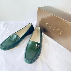 GUCCI グッチ グリーン 美品 サイズ39 ローファー