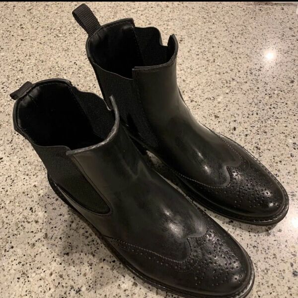 長靴 ブーツ レインシューズ レインブーツ 靴 黒 防水 ビジネスシューズ オシャレ 28cm