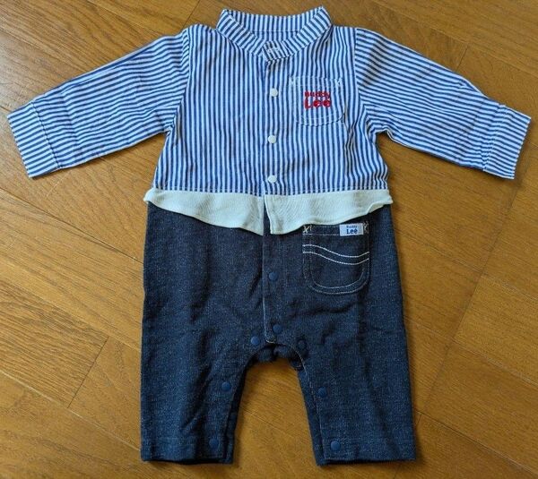 Lee カバーオール ロンパース 新生児 50cm 60cm 春 秋 ベビー 切り替え生地