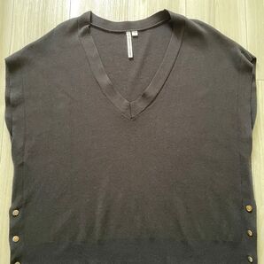 HK WORKS LONDON Vネックベスト 黒 L