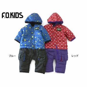 エフオーキッズ F.O.KIDS ２柄ジャンプスーツ ブルー 80サイズ