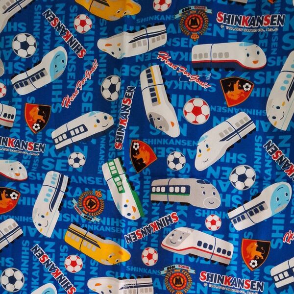 カットクロス しんかんせん 新幹線 オックス布 生地 布地 105cm×40cm