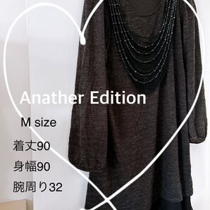 【Anather Edition】 ビジュー付ウール混ミニワンピース チュニック