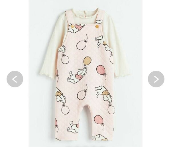 【未使用】H&M くまのプーさん トップスサロペットセット ロンパース 80㎝