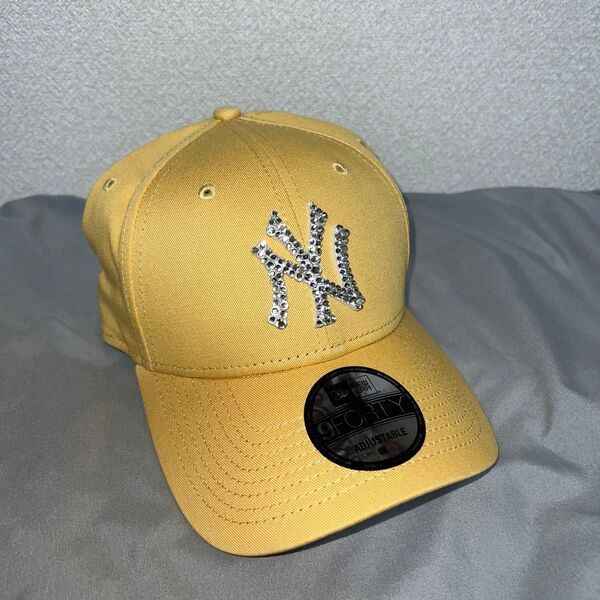 NEW ERA 9FORTY ラインストーン イエロー キャップ 帽子