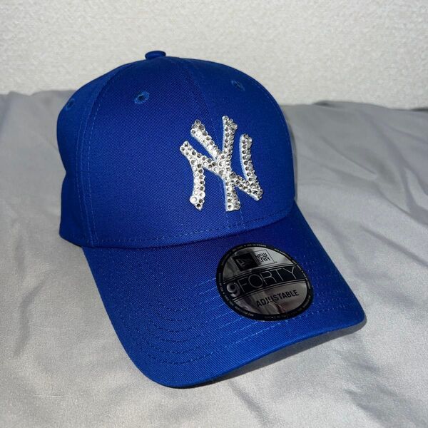 NEW ERA 9FORTY ラインストーン キャップ ブルー