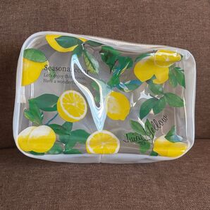新品未使用 クリア レモン ポーチ 黄色