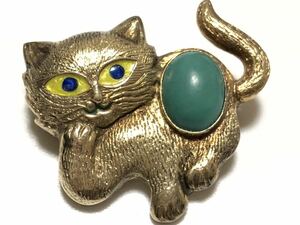  turquoise silver the 7 treasures SILVER 4.8g cat small brooch [ inspection / turquoise ]