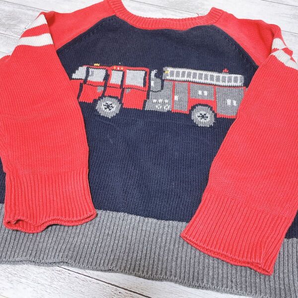 babyGap 110 セーター 消防車 男の子 ニット 長袖