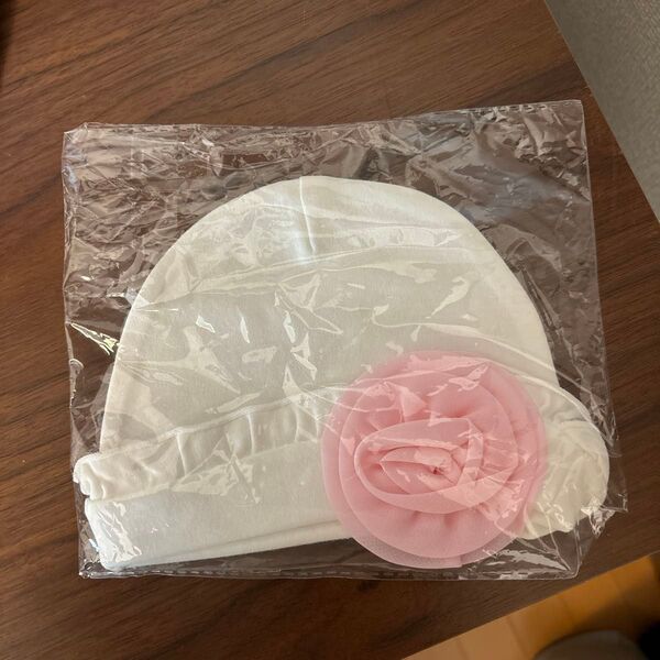 1点のみ!ベビー用帽子 コットン 新品 お花