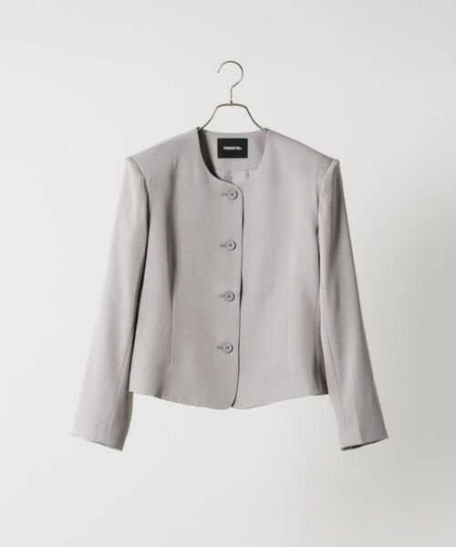 FEKETE NO COLLAR JACKETノーカラージャケット グレー