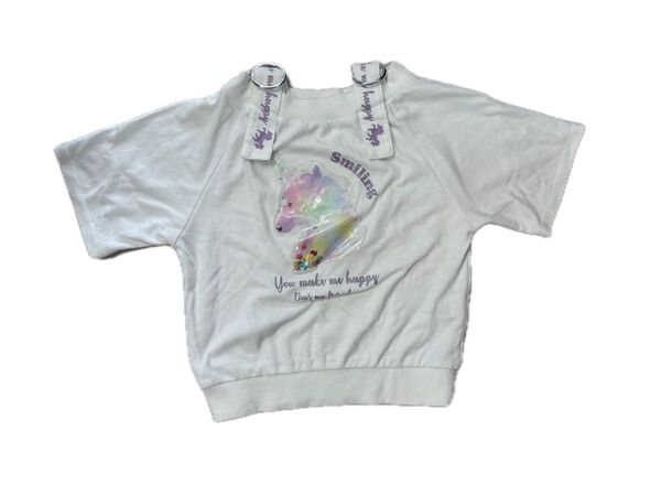 ユニコーン スパンコール入り 女児 半袖 Tシャツ 140