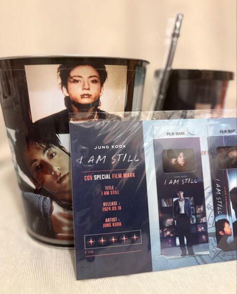 BTS ジョングク 【映画 I AM STILL 】韓国 CGV 4週目特典フィルムマーク ポップコーン缶 タンブラー 3点セット