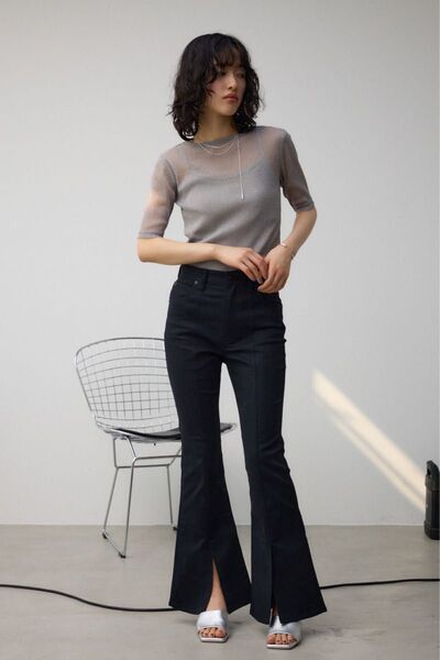 AZUL BY MOUSSY センタースリットカラーフレアパンツ