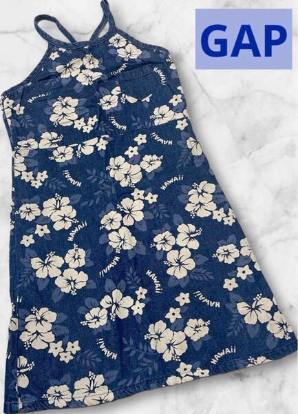 GAP デニム レトロハイビスカス ワンピース KIDS