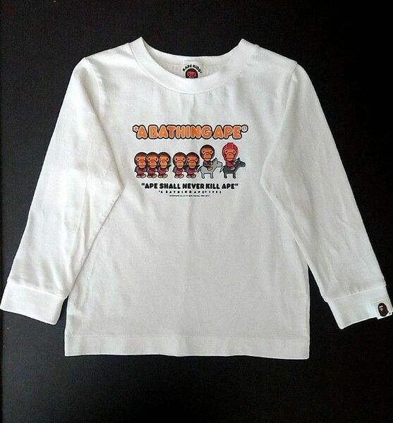 A BATHING APE ベイプキッズ 長袖Tシャツ カットソー 100cm