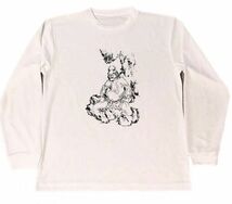 葛飾北斎　ドライ　Tシャツ　鬼　北斎漫画　名画　グッズ　ロング　ロンT　白_画像1