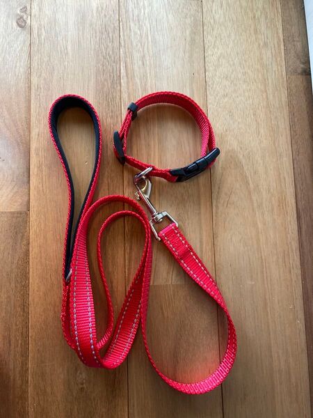 犬用 首輪 リード 赤色 小