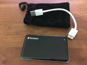 Verbatim バーベイタム 小型軽量 外付け SSD 128GB　USB3.0 windows macbook pro air サンディスクキングストンSDカード写真動画保存