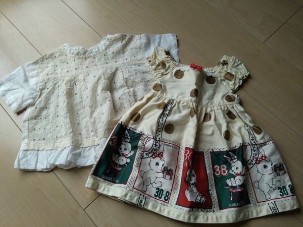 2点おまとめ 80サイズ shirley templeワンピース&Hakka baby半袖シャツ
