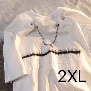 【2024夏】Tシャツ 白 メンズ 夏コーデ 2XL