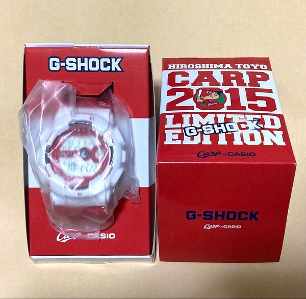 未使用 限定品 広島カープ 2015 CARP g-shock 白x赤 ジーショック