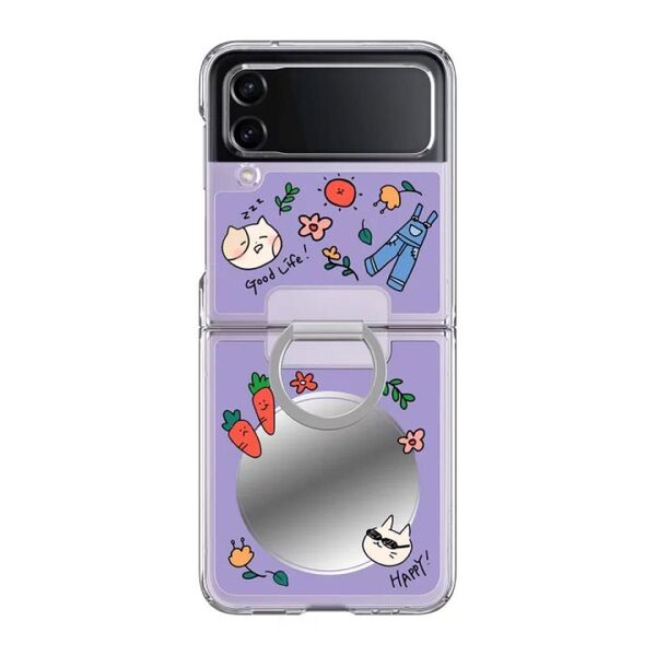 Galaxy Z Flip4 ケース 透明 Dリング カスタマイズ 可能 DIYキット 超薄型 超軽量 傷防止 ワイヤレス充電