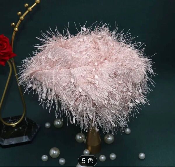 1pc ビンテージ プラッシュ ヘッドバンド エレガント ハーフキャップヘッドフープトレンディ ヘアアクセサリーレディース