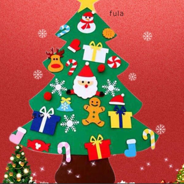 ツリー クリスマス タペストリー 飾り付け フェルト ウォールタペストリー
