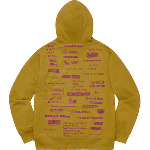【オンライン購入】Dark Mustard Large Stop Crying Hooded Sweatshirt シュプリーム box logo ボックスロゴ ステッカー添付【新品】