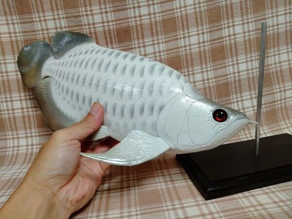 ハンドメイド 36cmアロワナ フィギュア レプリカ オブジェ 置物 魚模型 アクアリウム fish craft REAL