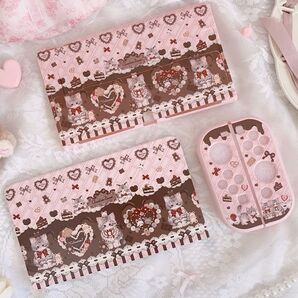 ロリータ ねこ switch 保護 ドッグ カバー セット ピンク かわいい 旧型 アンティーク