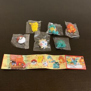 1998 Pocket Monster strap clip all 6 kind unopened Pokemon figure Pocket Monster 