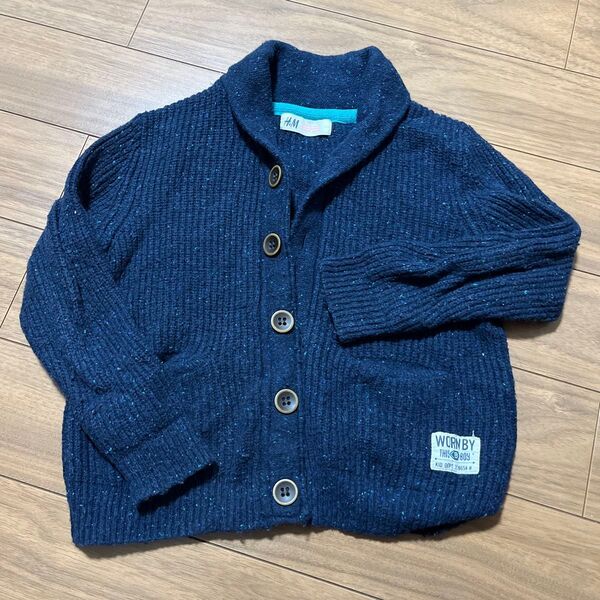 H&M ニットカーディガン ネイビー 98cm