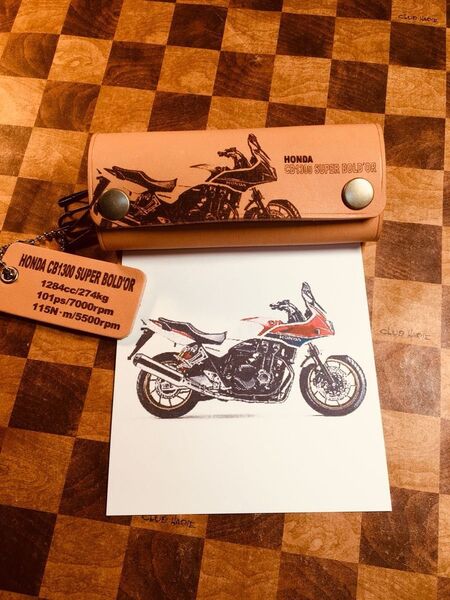 本革レザー3連キーケース CB1300スーパーボルドール オリジナルレザー3連キーケース