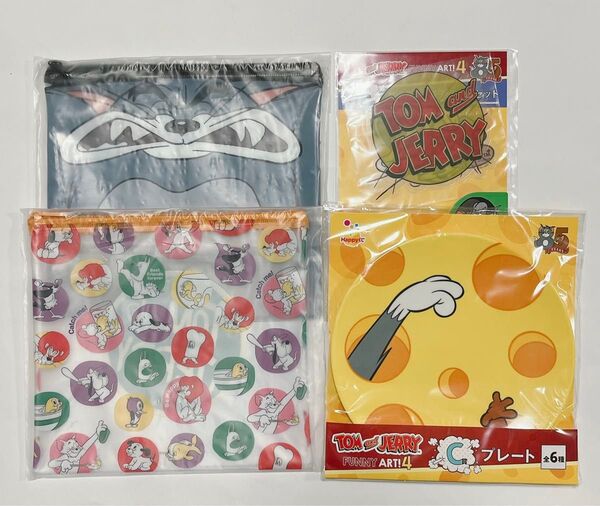 トムとジェリー ハッピーくじ プレート ポーチ ステッカー 4点セット