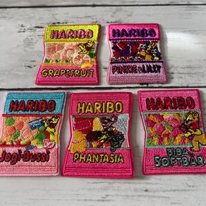 ハリボー ワッペン ピンク ハンドメイド