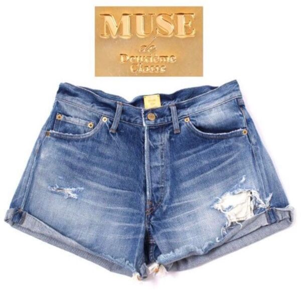 美品 MUSE Deuxieme Classe デニム ショート パンツ ダメージ サイズ36
