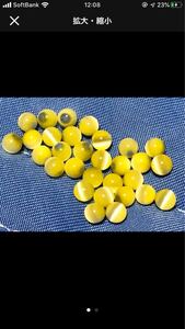 穴無し キャッツアイ ライトイエロー 4mm 30個