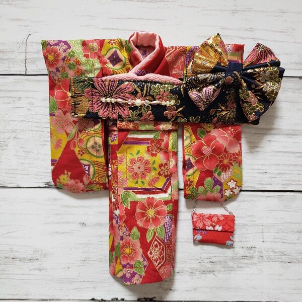 422 ハンドメイド リカちゃん 着物 服 振袖