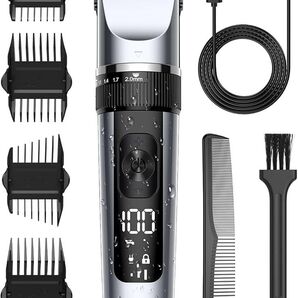 バリカン メンズ 防水 usb-c 充電式 コードレス 8種類ガイドコーム 3段階スピード/5段階刈り高さ調節 低騒音 電動バ