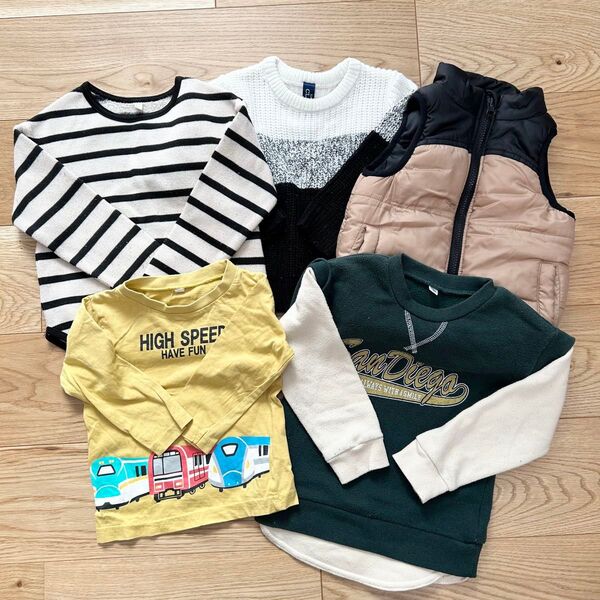 子供服 西松屋 まとめ売り トップス ニット Tシャツ ベスト トレーナー 長袖 キッズ 男の子 ボーイズ 90 100